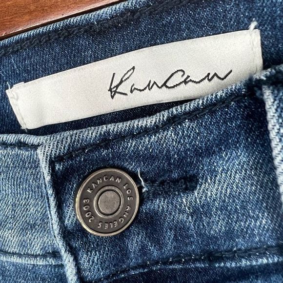 KanCan Women's Mid Wash Low Rise Distressed Skinny‎ Moto Ankle Jeans Size 24 - Picture 6 of 16
